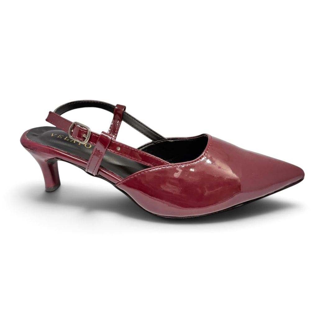 VELATO Patent Slingback Kitten Heels